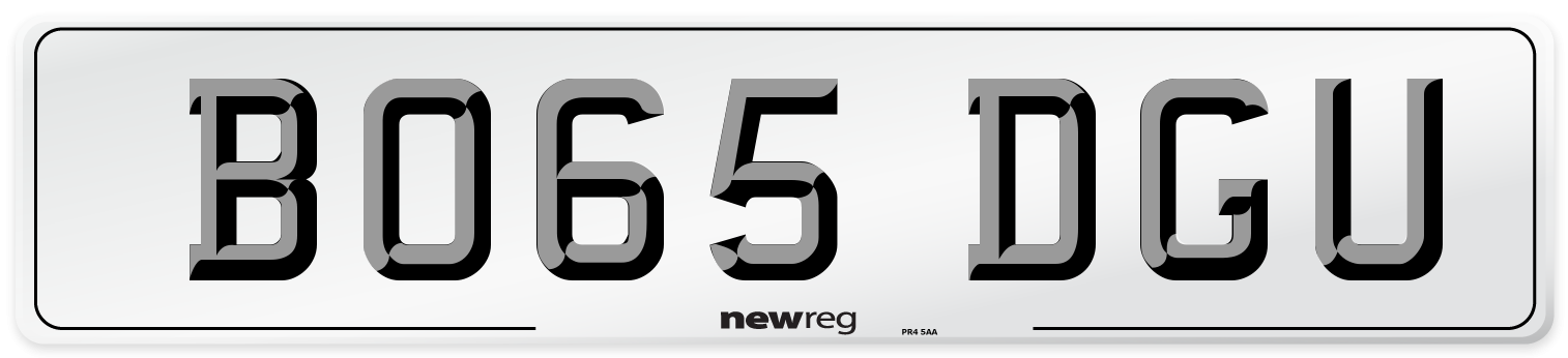 BO65 DGU Number Plate from New Reg